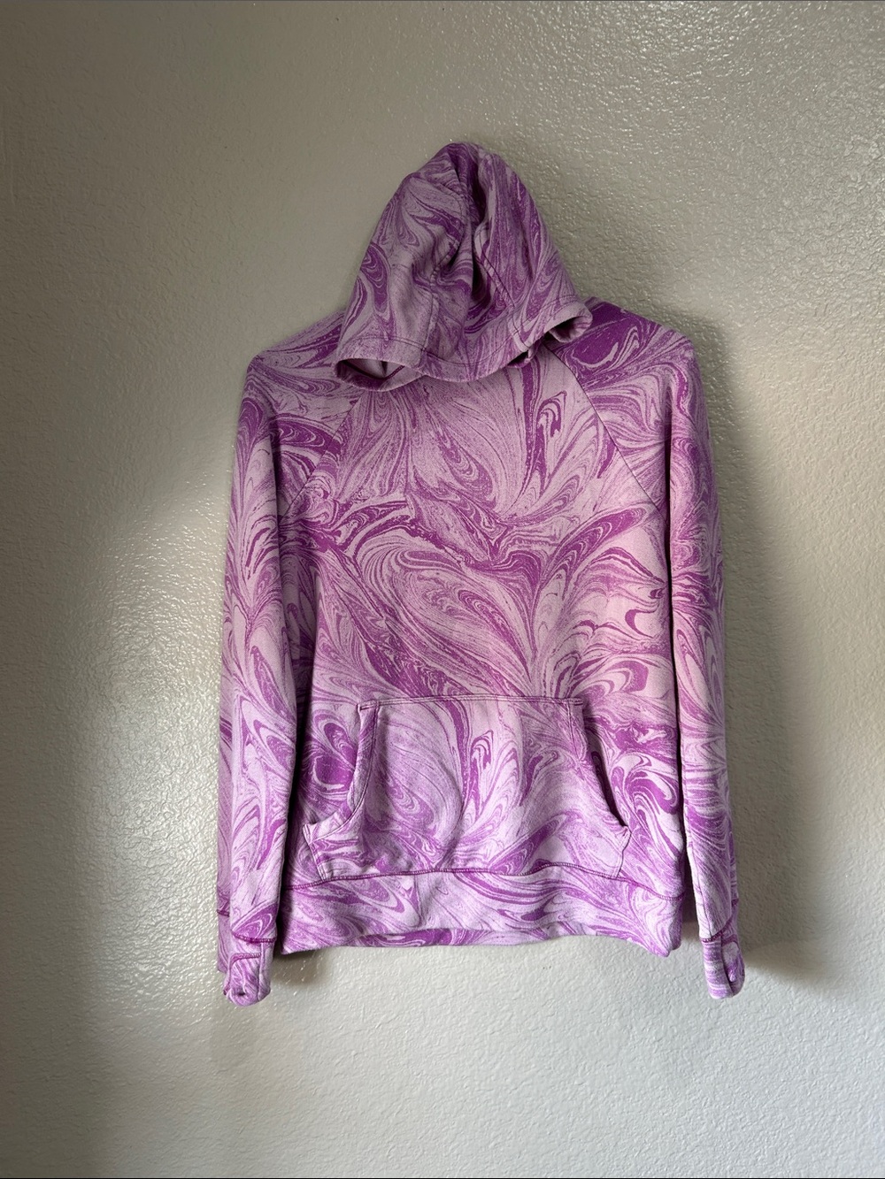 Athleta Girls Sz XL(14) Lavender Marble Hoodie Casual Workout Summer TC0034